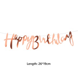 Rose Gold Happy Birthday Banner Metallic Bunting Banner Happy Birthday Banner for Birthday Party Bunting Decorations (With String) A5TJLQ-Gold
