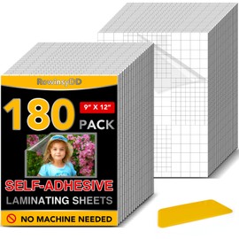 180 Pack Self Adhesive Laminating Sheets, 9 X 12 Inch, Clear Sticker Laminate Sheets Waterproof for Documents, Photos, No Machine Needed Heatless Durable