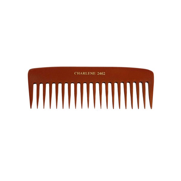 CHARLENE Handmade Bone Comb Anti-Static Chemical Heat Resistant Smooth Comb-out (#2462 Large Master Rake Styling Feathering)