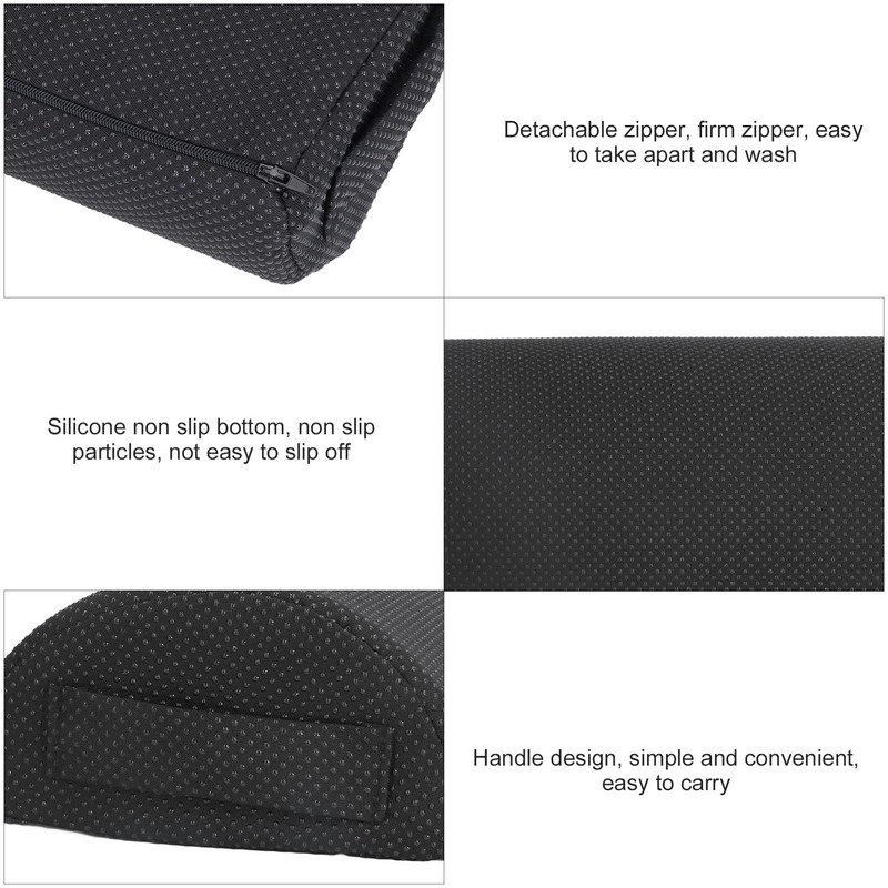 Under Desk Footrest Black Comfortable Relaxing Semi Circular Detachable Zipper