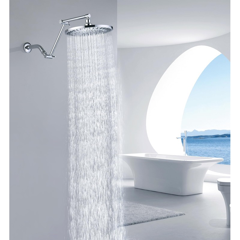 BRIGHT SHOWERS Brass Shower Arm Extender for Rain and Handheld
