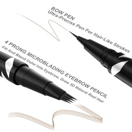 Eyebrow Pen,2-IN-1 Dual-ended Waterproof Eyebrow Pencil,with 4 Tip Microblading Eyebrow Pen and Ultra-Precise Brow Pencil,Dual-ended Eyebrow Brush,Eyebrows Makeup for Natural Looking-Taupe