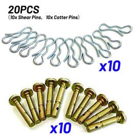 738-04124 Shear Pins, 738-04124A and 714-04040 Cotter Pins for MTD Cub Cadet Snow Blower (0.25" X 1.6"), Snow Thrower - 10