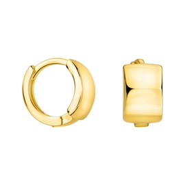 SOFIA MILANI - Women's Earrings 925 Silver - Hoop Earrings Wide, Yellow Gold, No Gemstone