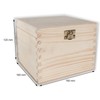 WooDeeDoo Square Wooden Box with Hinged Lid and Clasp –