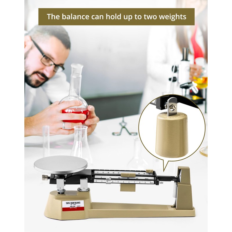 QWORK Triple Beam Mechanical Balance, 2 Pack 2610g/0.1g Lab Analytical