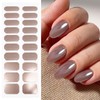JMEOWIO Nagelfolie UV Härtend Kaffeefarbener Glitzer UV Gel Nail Strips