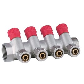 AQUA HEATING Hot Water Distributor Water Distributor Hot Water Drinking Water Heating Industrial Water Connection Distributor 1 Inch x 16 mm PEX 4 Circles