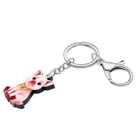 RAIDIN Acrylic Cute Pig Keyring for Women Pig Key Ring Gifts for Car Purse Bags Keys Pets Lovers, Casperle
