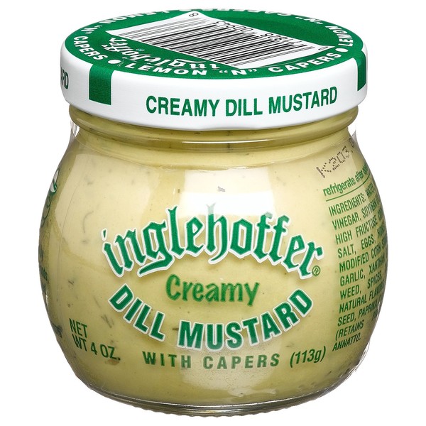Inglehoffer Mustard, Creamy Dill with Capers, 4-Ounce Jars (Pack of 12)