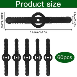 OFKP 60 PCS Grass Strimmer Blades, 14 cm Plastic Replacement Blade, Garden Mower, Lawn Mower Blades, Accessories Tool for Lawn, Garden(Black)