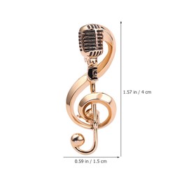 TEHAUX Microphone Musical Note Brooch Pin, Music Note Brooch Alloy Lapel Pin Instrument Safety Brooch Pin for Clothes Fashion Jewelry Music Notes for Women Music Note Decor