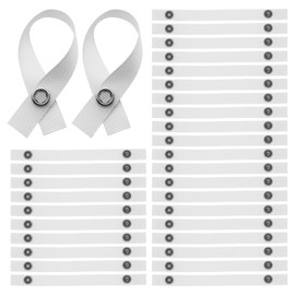 Piuluvor® Pack of 30 Sew-Free Hangers for Towels 150 × 12 mm Towel Hanger with Press Stud Closure Hanger for Towels White Towel Hanger