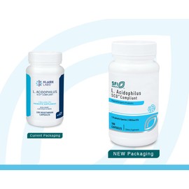 Klaire Labs SFI Health L. Acidophilus - 3 Billion CFU Lactobacillus Probiotic, Pure SCD Compliant Formula for Men & Women, Hypoallergenic & Non-Dairy (100 Capsules)