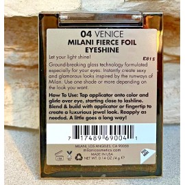 Milani FIERCE FOIL EYESHINE Eye Shadow Quad 04 VENICE .14 oz Blue Gray White NEW