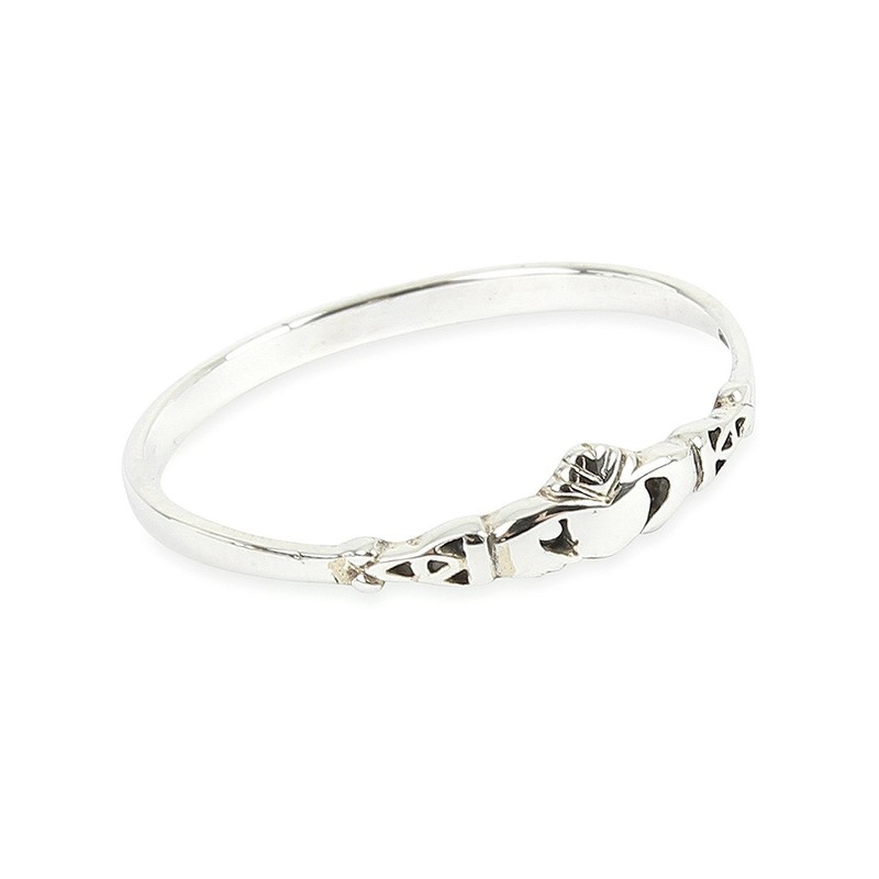 Solid 925 Sterling Silver Claddagh stacking Ring in sizes G-Z
