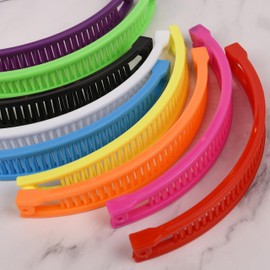 Set of 3 Banana Clips Hair Combs Standard Clinchers (Motique Accessories) (Black White Pink)