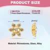 PATIKIL 100 Pcs Flower Crystal Rhinestone Embellishments, 13mm Flatback Glass