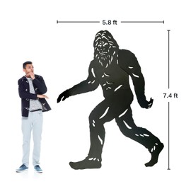 EZTZEN 7.4ft Bigfoot Outdoor Decor Big Foot Sasquatch Gifts for Men/Dad/Women Metal Bigfoot Silhouette Statues for Yard Decor, Garden Decor, Yard Art, Forests, Yard Display, Lawn Decorations