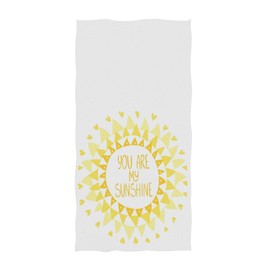 Naanle Stylish Beautiful Sun from Triangles You are My Sunshine Pattern Soft Bath Towel Large Hand Towels Multipurpose for Bathroom, Hotel, Gym and Spa (16" x 30",White)