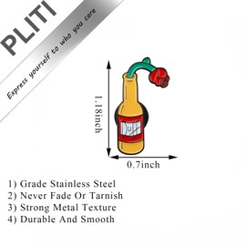 PLITI Homer Family Inspired Gift Homer Family Fans Gift Bottle Flower Brooch Pin For Cartoon Lover (bottle flower pinCA)