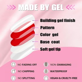 24 Stück Gelstreifen, klassische französische Gelmaniküre, Nagelfolie selbstklebendes Gel, Gelnägel.