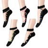 [Feiyda] 靴下 レディース 透明 花柄 ソックス 薄手 春夏用 綿底 通気性