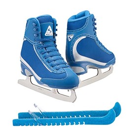 Jackson Ultima Softec Vista ST3200 Figure Ice Skates for Women/Color: Navy + Skate Guards, Size: Adult 5 Bundle with Guardog Skate Guards