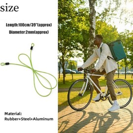 Bicycle Security Cable Lock, Double Loop Stainless Steel Wire, External Cable Lock for Bikes and Scooters (Green)
