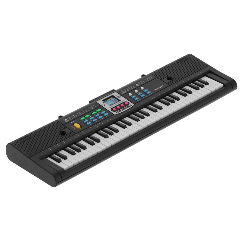 61Key Mini Electric Piano Black MultiFunctional Studio Toy with Microphone