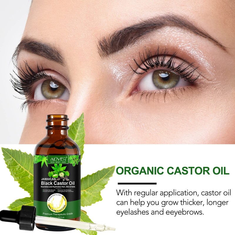 Castor Oil, Pure Cold Pressed Castor Oil for Hair Loss,