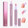 2 Pack 2-in-1 Ceramic Cuticle Oil Pusher Pen for Nail