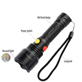 4 Color in 1 Outdoor Flashlight with Red Green White Yellow Light, BESTSUN Multiple Color Flashlights Road Signal Torch for Night Vision, Camping, Hiking, Fishing