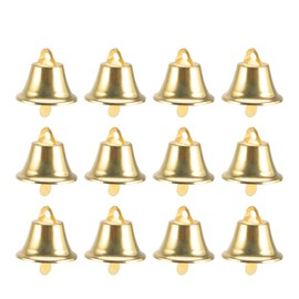 VALICLUD 100pcs Gold Liberty Bells Christmas Jingle Bells Mini Craft Bells Vintage Brass Bells for Christmas Wind Chimes Making (Diameter 14mm)