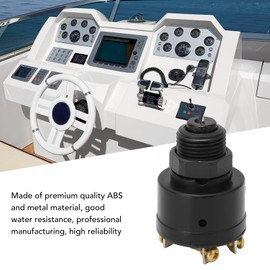 Ignition Switch 6 Screws 3 Position Ignition Key Switch 393301 with 2 Keys for OMC Boats with Inboard and Outboard