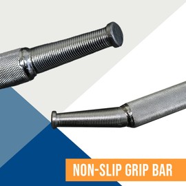 Boxer Chrome Combination Winch Bar with Rounded Head, Steel Bar Non-Slip Grip, Square End – for Flatbed Trailer Winches and Chain Binders - 35”