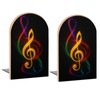 Gold Music Note Book Ends Decorative Wood Bookends for Shelves