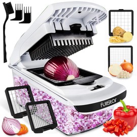 fullstar Fullstar Vegetable Chopper - Food Chopper - Onion Chopper - Vegetable Slicer & Spiralizer - Veggie Chopper with Container - Kitchen Gadgets - Home Essentials - Kitchen Accessories (2 in 1, White)
