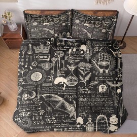 WeCozy Twin Size Comforter Set with Pillowcase, Stone Medieval Bat Soft 2 Pcs Bedding for Kids and Adults Bedroom Bed Decor