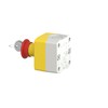 Schneider Electric Control station, plastic, yellow lid, 1 red mushroom