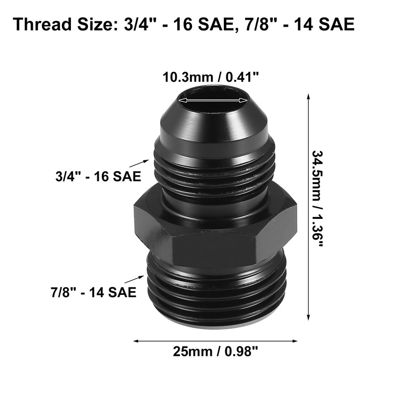 A ABSOPRO 4 Pieces AN10 to AN8 Fuel Distributor Adapter