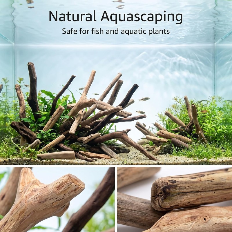 20 Pcs Natural Driftwood Pieces Branch Slices Craft Sticks Beach