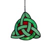 HAOSUM Celtic Trinity Knot Stained Glass Window Hanging,St Patrick's Day