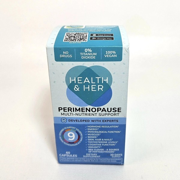 Health & Her Perimenopause Multi-Nutrient Support Supplement 60 Capsules 02/2027
