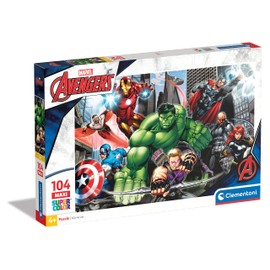 Clementoni 23688 Maxi Avengers Assemble – Puzzle 104 Teile ab 4 Jahren, farbenfrohes Kinderpuzzle mit extra großen Puzzleteilen, Geschicklichkeitsspiel für Kinder