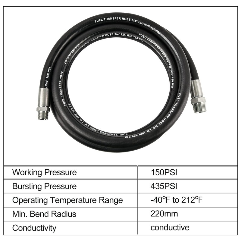 EVIL ENERGY 3/4" Fuel Transfer Hose 14FT,Farm Fuel Hose for