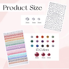 2 Pieces Self Adhesive Face Rhinestone Stickers, Shiny Crystal Sticker, Rainbow Face Rhinestone Stickers with Tweezer for Women Makeup Body Eyes Nails Festival Accessories