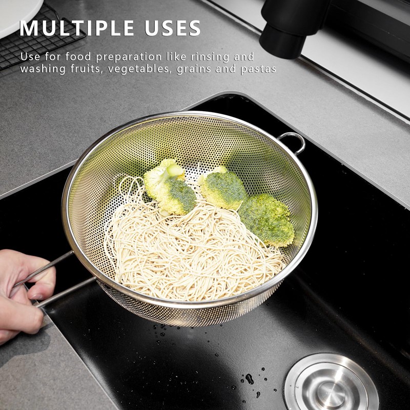 ICEICE Metal Fine Mesh Strainer and Colander for Kitchen with