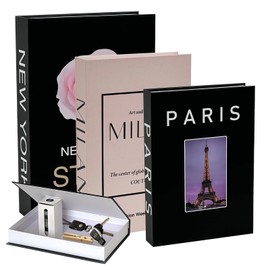 Sporgo Decorative Books for Home Decor: Pack of 3 Decorative Books Boxes Decorative Book Storage Box, Stacking False Books Box Nesting Book Dummy Box Coffee Table Shelves Decorative Books for Office