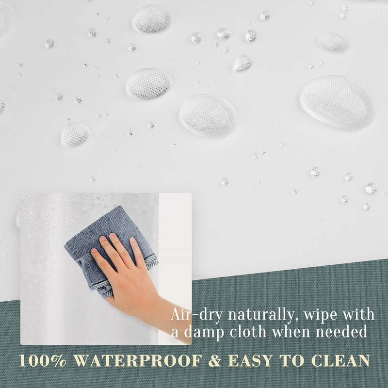 No Hook PEVA Shower Curtain or Liner - 8G Heavy
